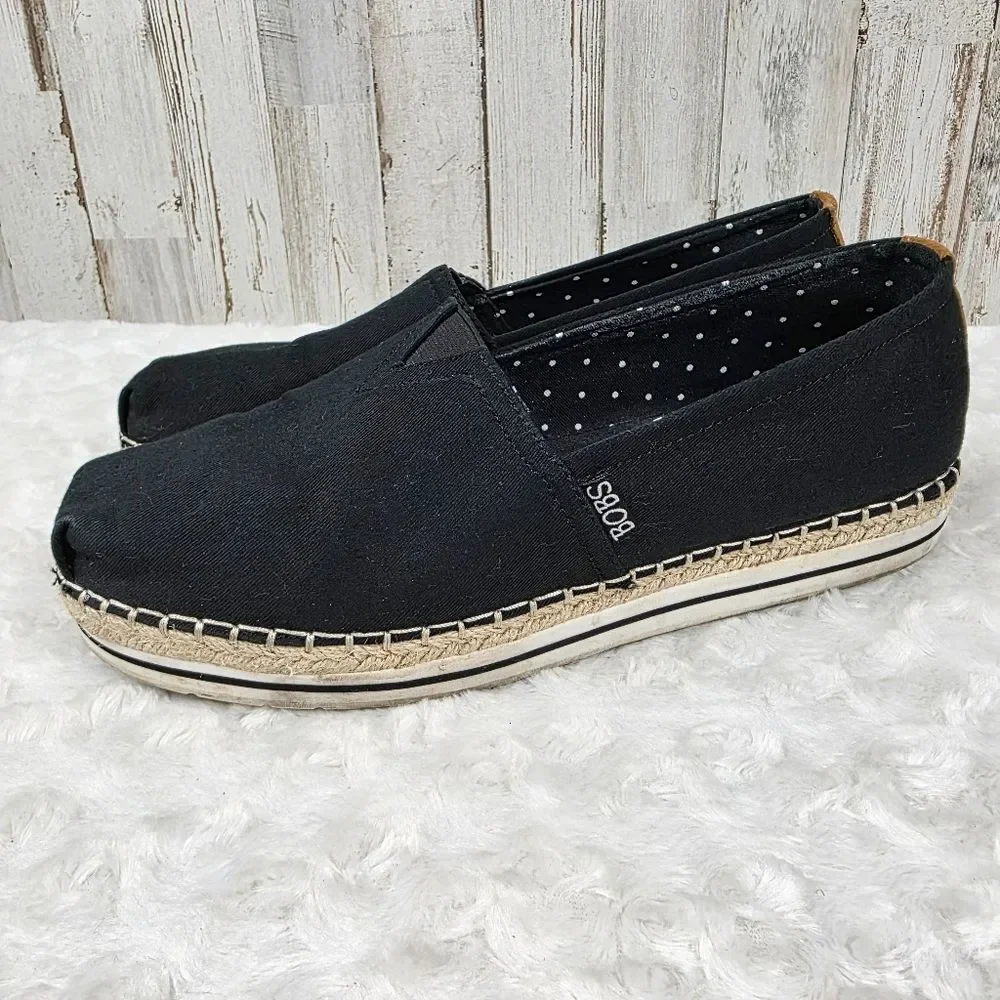 Skechers BOBS Women's Breeze slip-on espadrilles black Size 10